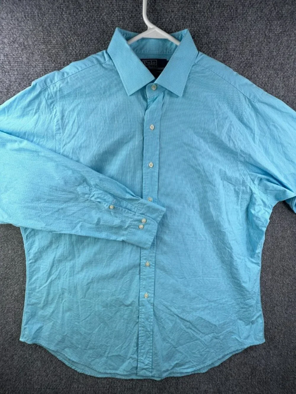 Polo Ralph Lauren Button Up Shirt Long Sleeve Blue Regent Classic Fit 17.5 36/37